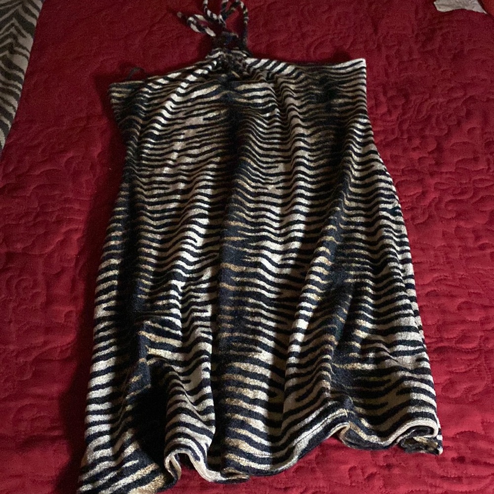 Mini animal print velour dress